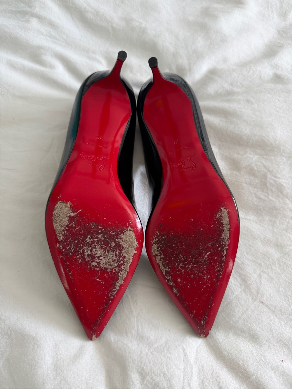 Christian Louboutin Kate Patent Pumps 85mm Heel Black Size 39 - Picture 8 of 15
